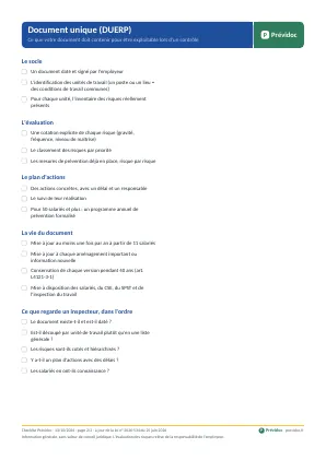 Page 2 de la checklist
